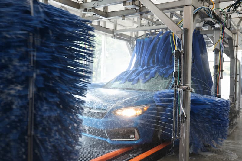 Foam wash close-up with water beads